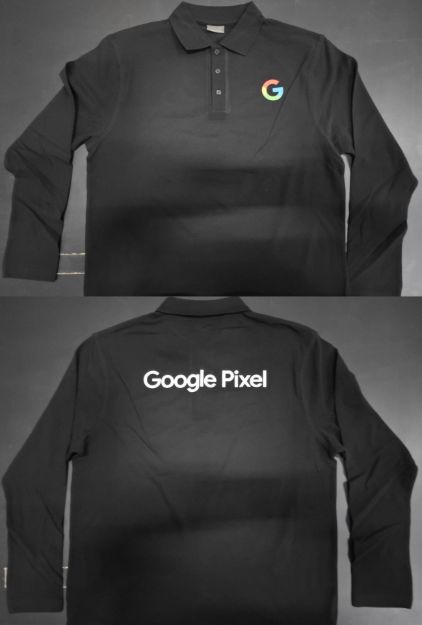 Bild von Google Pixel Poloshirt Herren Langarm, schwarz, Gr. L, gebraucht